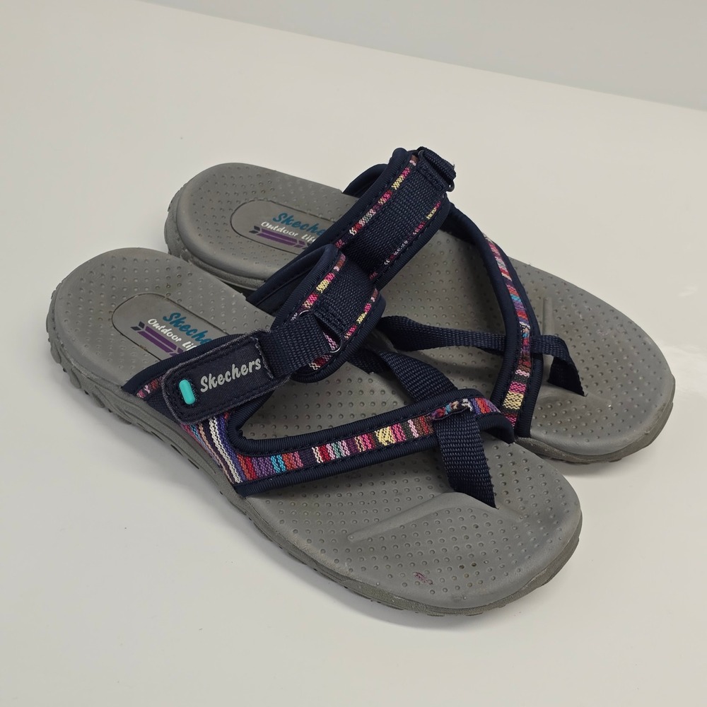 Skechers Outdoor Lifestyle Sandals Womens 6 Navy Multi Strap Boho Gorpcore